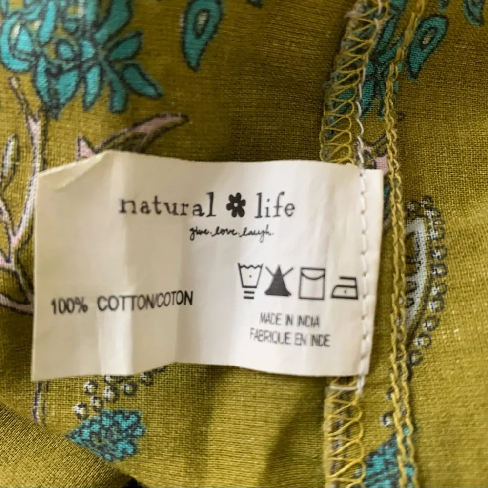 Natural Life cotton floral multicolor printed maxi oversized Boho dress size S - Picture 8 of 13